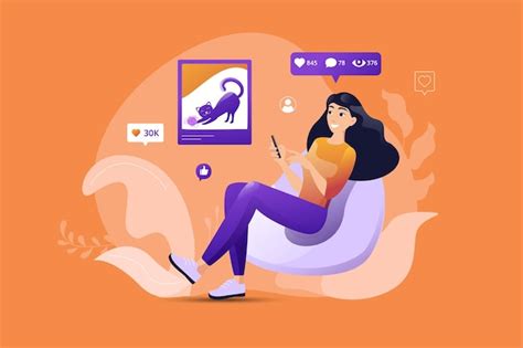 Premium Vector Social Media Concept With People Scene Vector Illustration