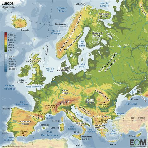 El mapa físico de Europa - Mapas de El Orden Mundial - EOM