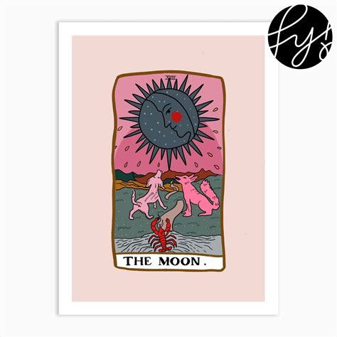 The Moon Tarot Art Print The Moon Tarot Tarot Art The Moon Tarot Card