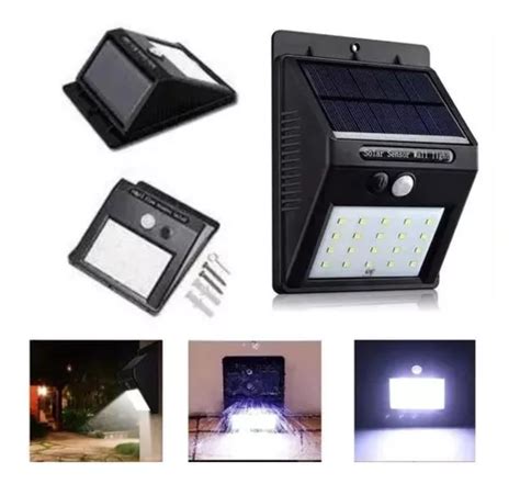 Lumin Ria Solar Leds Arandela Parede C Sensor De Presen A