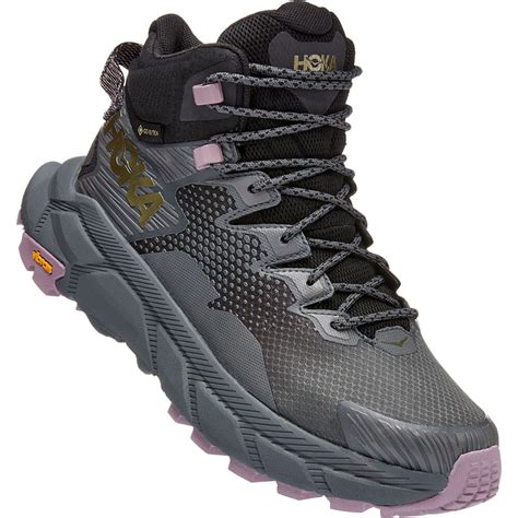 Hoka Women's Trail Code GTX Hiking Shoes - Black/Castlerock | elliottsboots