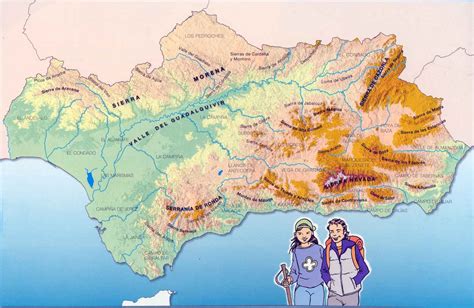 Mapa Mudo Fisico Andalucia