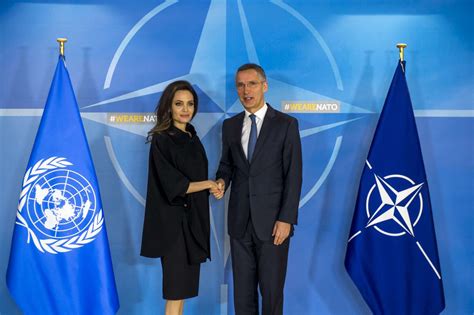 Angelina Jolie Visits Nato Headquarters In Brussels