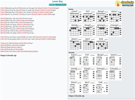 Chord: Lover Boy - tab, song lyric, sheet, guitar, ukulele | chords.vip