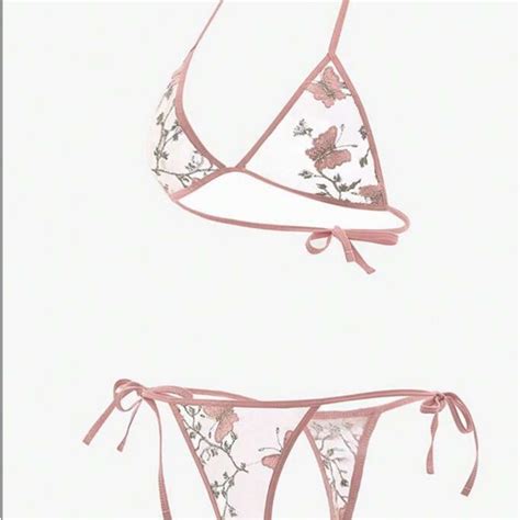 Unb Intimates Sleepwear Butterfly Embroidered Mesh Lingerie Set Nwt Poshmark