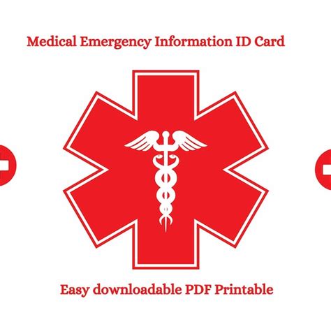 In Case of Emergency Card Template - Etsy