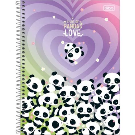 Caderno Espiral Capa Dura Universit Rio Mat Ria Lovely Friend Panda