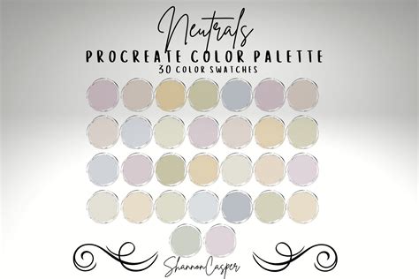 Neutral Paradise Procreate Color Palette Ipad Procreate Swatches Instant Download Atelier Yuwa