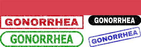 Scratched Gonorrhea Rectangle Stamp Royalty Free Vector