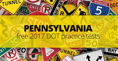 Free Pennsylvania Dot Road Signs Permit Practice Test 2018 Pa