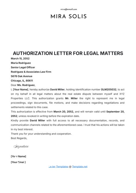 Free Authorization Letter Templates Editable And Printable