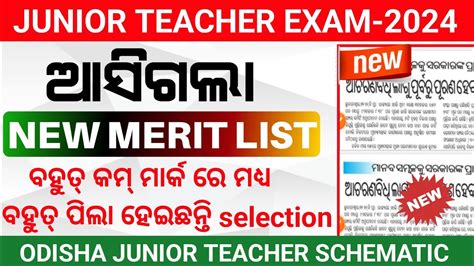 Jt Exam Merit List Jt Result Date Jt Exam Junior Teacher