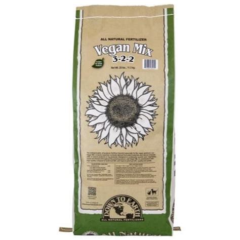 Down To Earth Organic Vegan Fertilizer Mix 3 2 2 25 Lb Natural