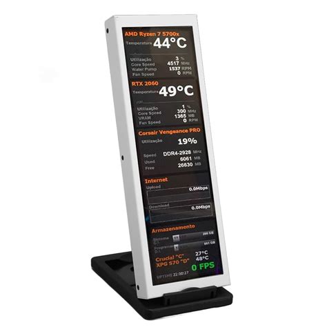 PC Temperature Display Screen, White PC Temp Monitor For AIDA64 For ...