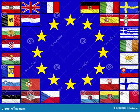 Flags Of Countries Belonging To The European Union Stock Photo - Image ...