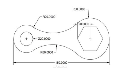 رسم هندسي باستخدام الاوتوكاد خمسات