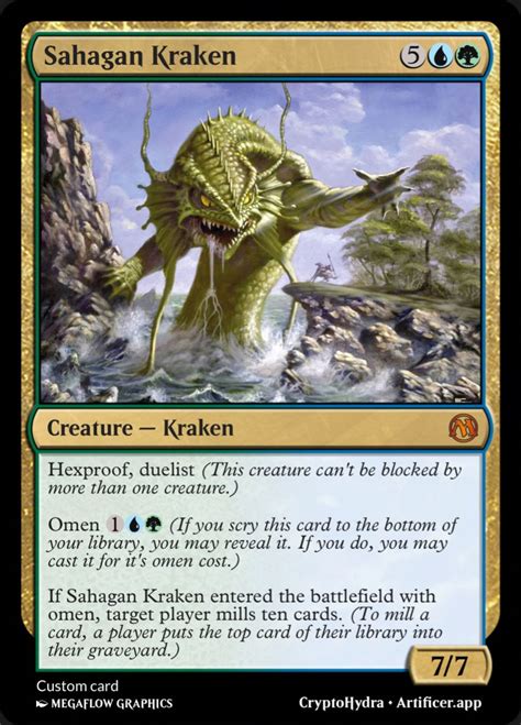 Sahagan Kraken In 2022 Magic The Gathering Magic Cards Custom Cards