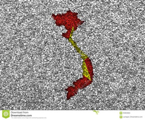 Mapa E Bandeira De Vietname Em Sementes De Papoila Imagem De Stock