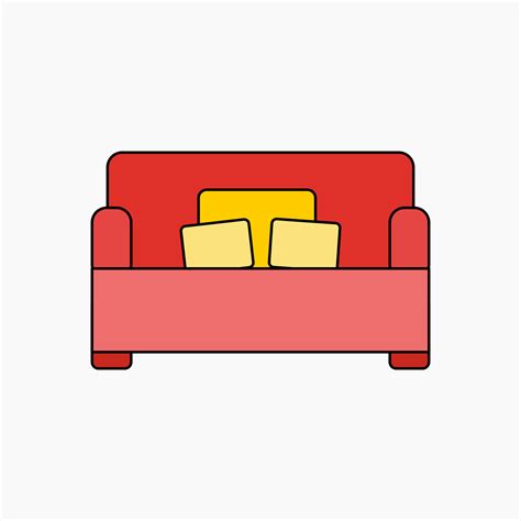 Couch Or Sofa Clip Art Or Icon Vector Illustration For Design