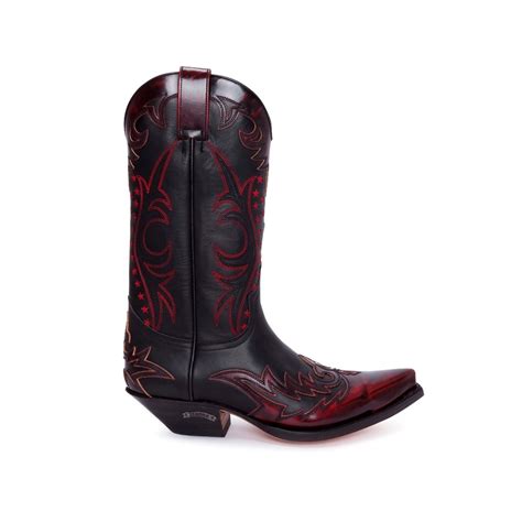 Botas Sendra Cuervo Western Para Hombre En Cuero Negro Con