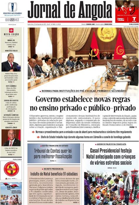 Capa Jornal De Angola De 2022 12 22