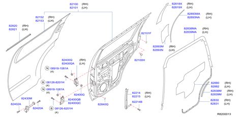 2018 Nissan NV1500 Door Seal Right Rear 82830 ZS20A Genuine