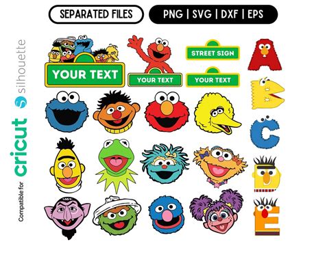 Sesamestreet Sign And Characters Svg Sesame Alphabet Pack Sesame