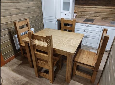 Кухонный стол и стулья из дерева на заказ в интернет-магазине Ярмарка ...