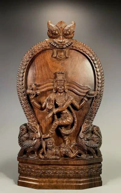 India Indian Wood Carving Of Lord Shiva Nataraja Dancing On Apasmara Ca