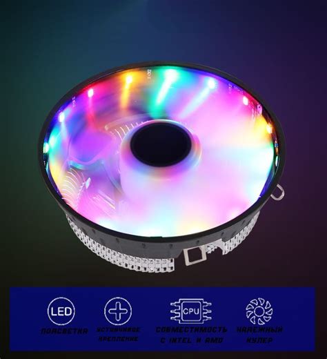 Кулер для процессора / кулер процессорный с RGB подсветкой 3 pin ...