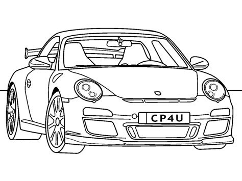 Porsche 911 Gt3 Coloring Page Coloring Pages 4 U