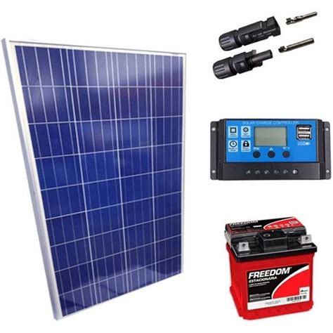 Kit Solar Off Grid Completo Placa Solar W Controlador Ah