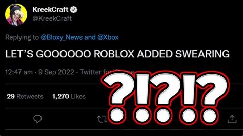 Roblox Swearing Update Youtube