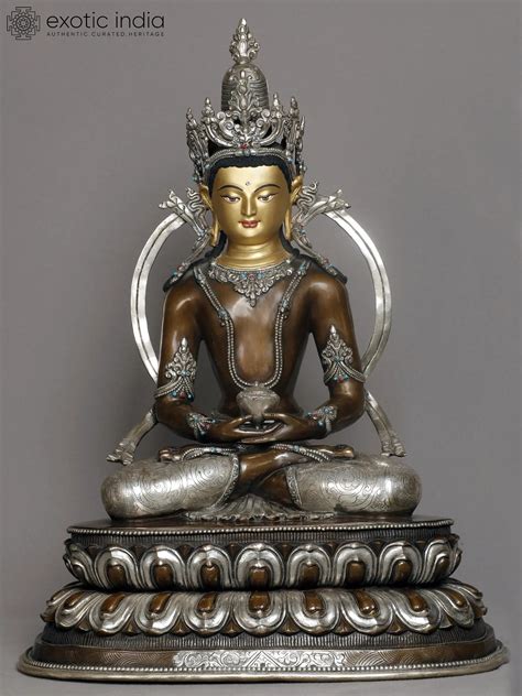 Amitabha Buddha Copper Statue From Nepal Exotic India Art