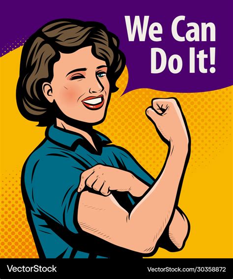 We Can Do It Retro Poster Comic Pop Art Royalty Free Vector