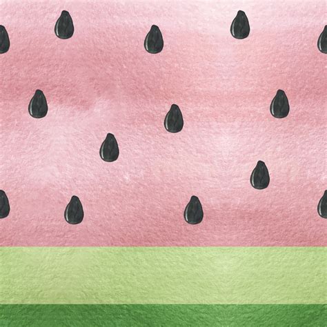 Watercolor Seamless Border With Watermelon Pink Ang Green Texture With