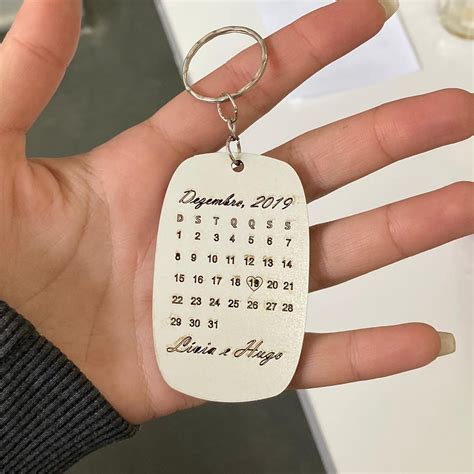 Chaveiro Personalizado Calendário data e nomes MDF 3mm 1 unidade