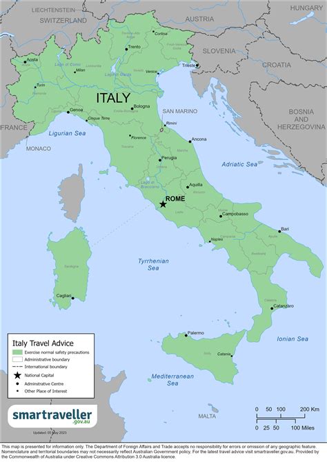 Simple Map Of Italy