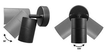 Adjustable Outdoor Wall Light Black Ip W Zlc B Zenon Lighting