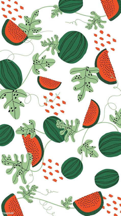 Download premium vector of watermelon pattern on a white background ...