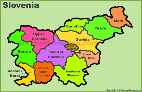 Administrative Divisions Map Of Slovenia