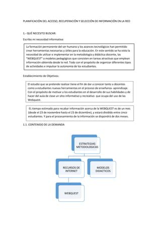 Plan De B Squeda Del Trabajo Final Webquest Pdf