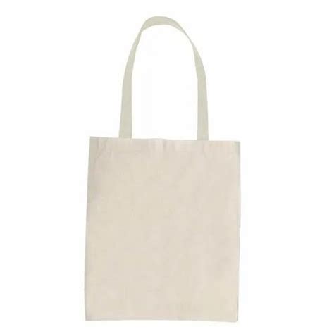 Plain White Organic Cotton Certified Shopping Bag Number Of Straps 2