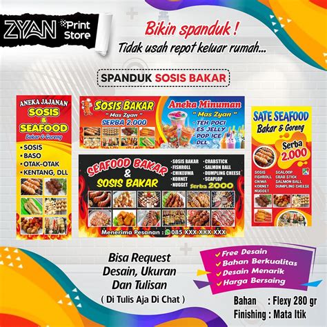 Jual SPANDUK BANNER SOSIS BAKAR SATE SEAFOOD Shopee Indonesia