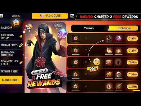 FREE FIRE X NARUTO SHIPPUDEN COLLAB FULL NARUTO FREE ITEMS