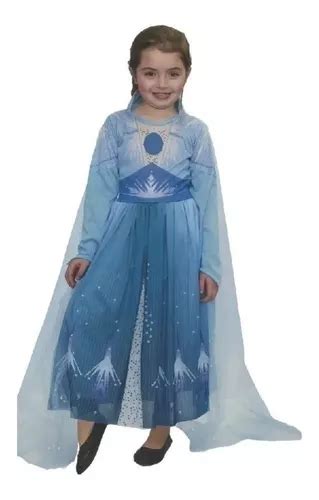 Disfraz Elsa Frozen Celeste Original Talle Cotillon Colores