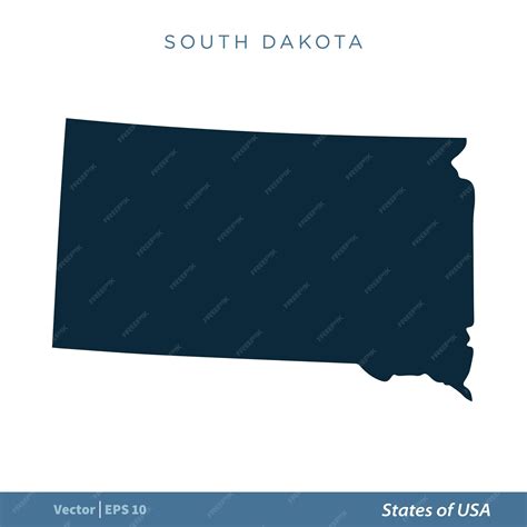 Premium Vector South Dakota States Of Us Map Icon Vector Template