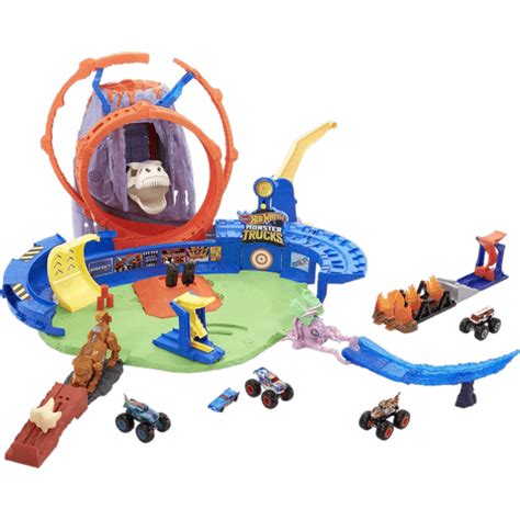 Mattel Hot Wheels Πίστα Αγώνων Monster Trucks T Rex Volcano Arena GYL14 toysfirst gr