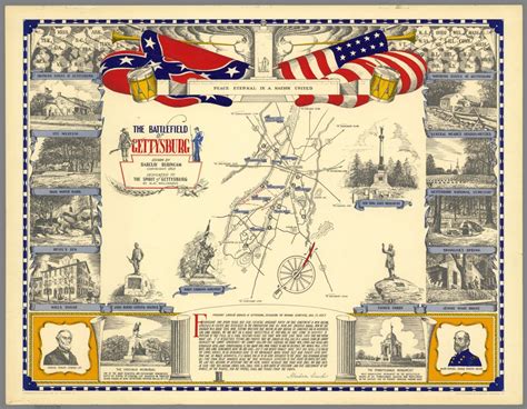 Battlefield of Gettysburg Pictorial Wall Map | Shop Mapworld