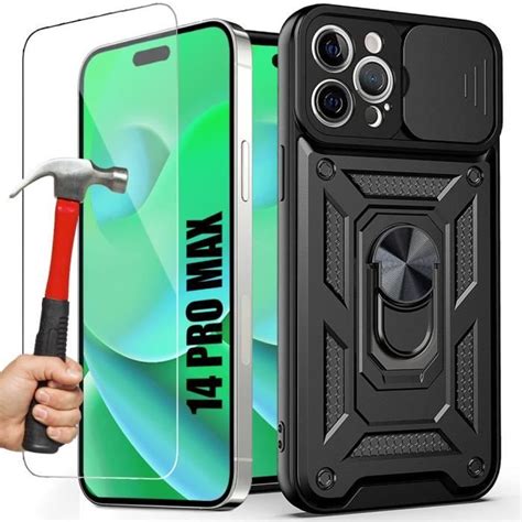 Coque Pour Iphone Pro Max Verres Tremp S Coque Noir Antichoc